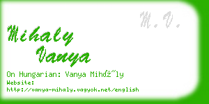 mihaly vanya business card
